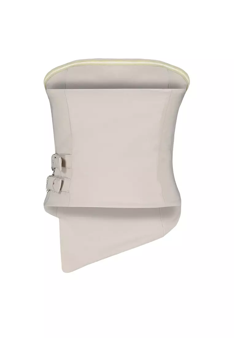 Strapless Blouse with Belt Buckle