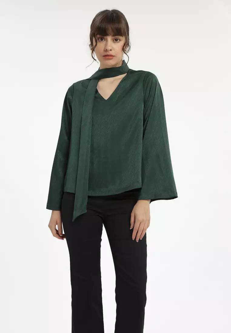 Minimal Dakota Blouse Winter Green