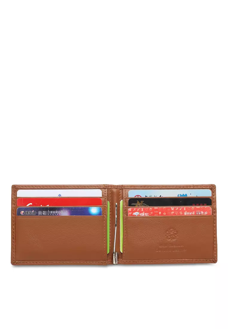 Men's Genuine Leather RFID Blocking Money Clip Wallet