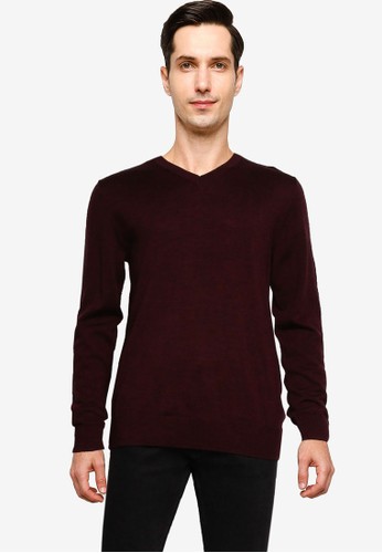 GAP red Merino V-Neck Sweater 578E6AA1692BACGS_1
