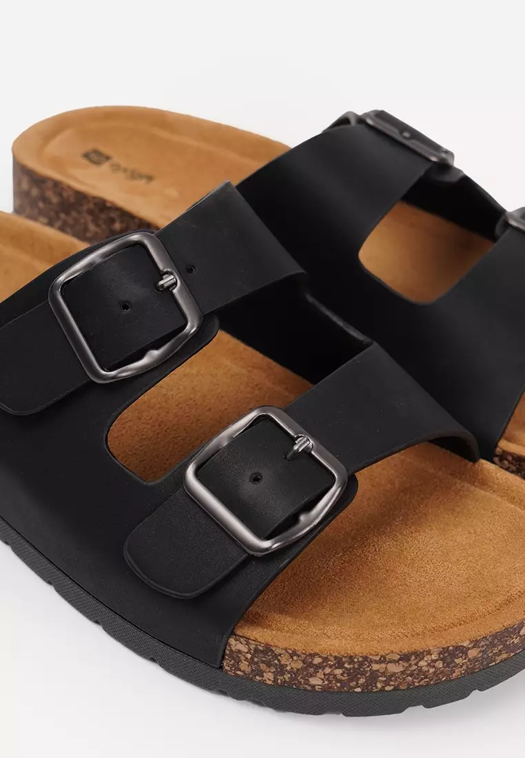 Men's Double Band Cork Sole Slides