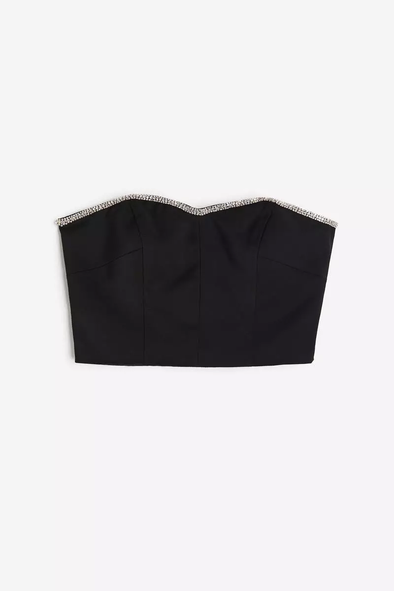 Rhinestone-trim bustier top