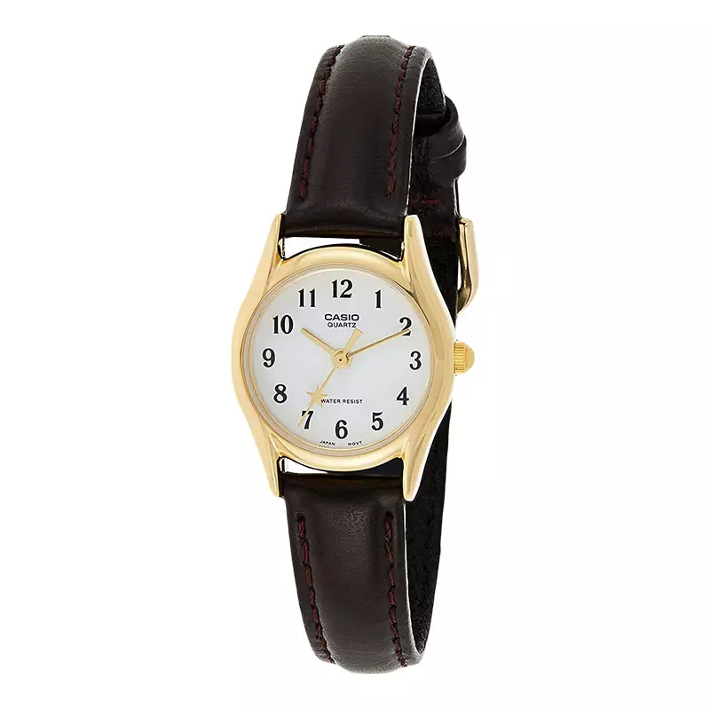 Jam Tangan Wanita Analog Casio Standard LTP-1094Q-7B4RDF LTP1094 LTP-1094Q Brown Leather Band