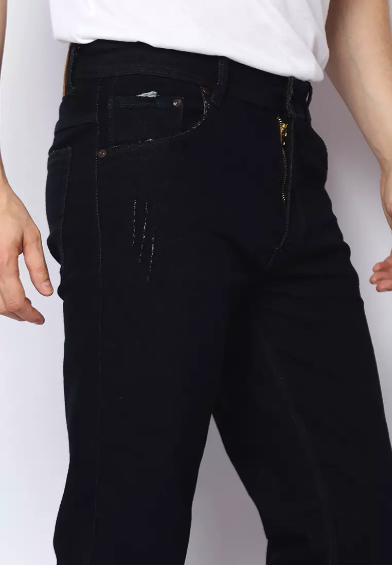 2nd RED Jeans Slim Fit Dared Ripped Hitam 132502