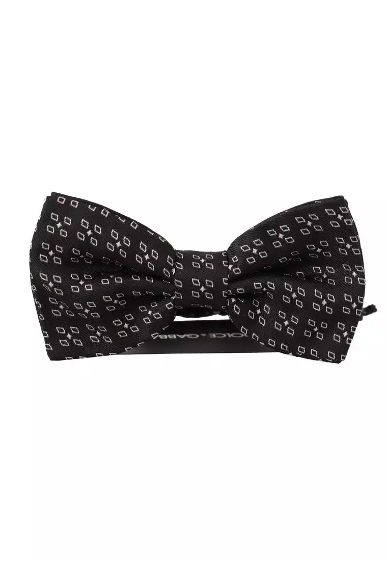 Dolce & Gabbana Gray Polka Dot 100% Silk Neck Papillon Tie