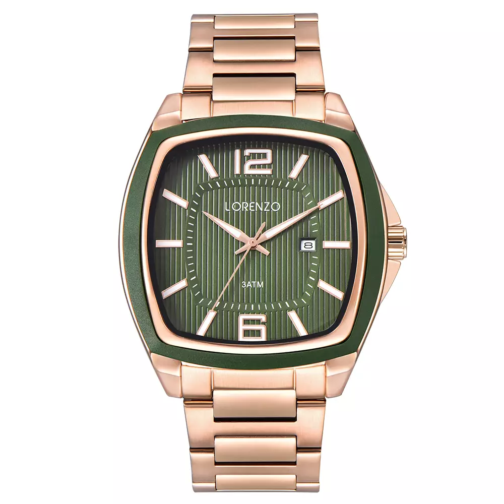 Jam Tangan Pria LORENZO 5109 Analog Rantai Stainless Steel Original