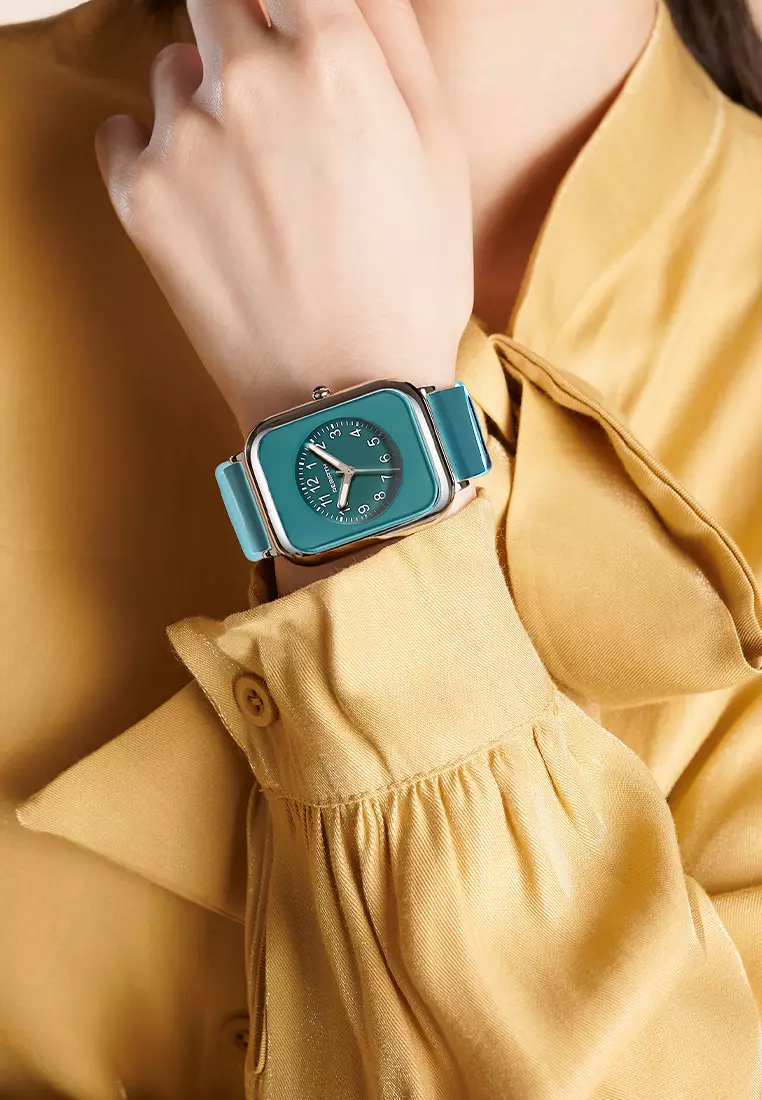 Jam Tangan Wanita Santai Display Kuarsa Tahan Air Wanita Tali Silikon Jam Tangan Cewek all green