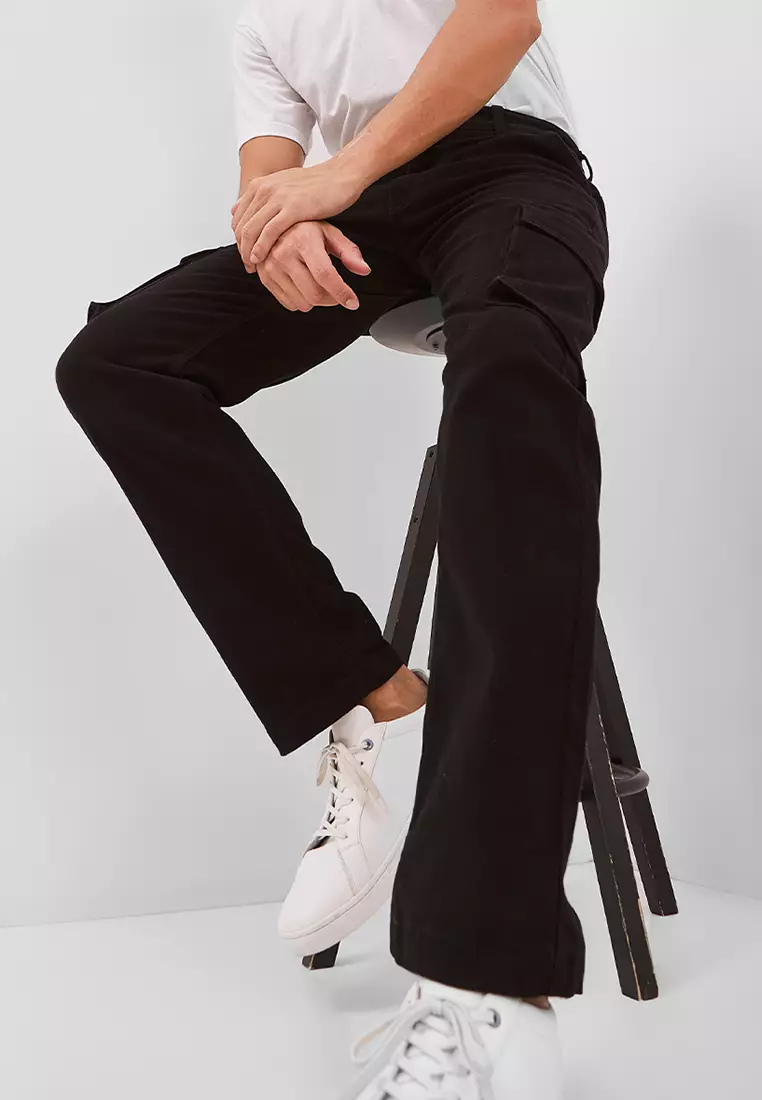 JEROME BLACK Celana Cargo Pria Reguler Fit - Bottom Man Cargo Pants