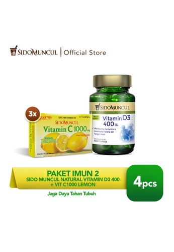 Jual Sido Muncul Paket Imun 2 Sido Muncul Natural Vitamin D3 400 Vit C1000 Lemon Original Zalora Indonesia