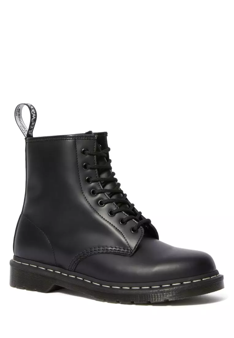 1460 WHITE STITCH LEATHER ANKLE LACE-UP BOOTS - WOMEN