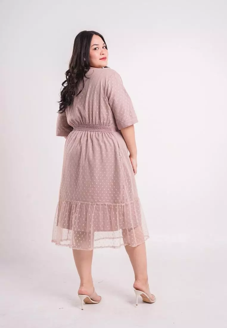 Plus Size Party Dress Juliette Nude Pink