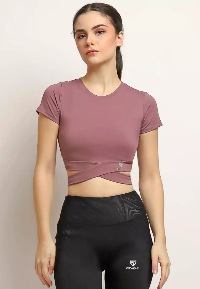 Fitwear - Croptop Wanita Dryfit VALERIE ROUNDCROSS JUMBO SHORT SLEEVE - DUSTY PURPLE