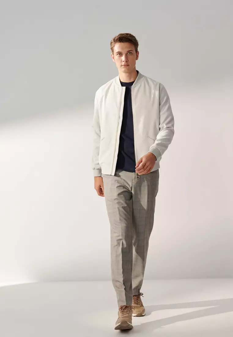 Light Grey Baseball Jacket