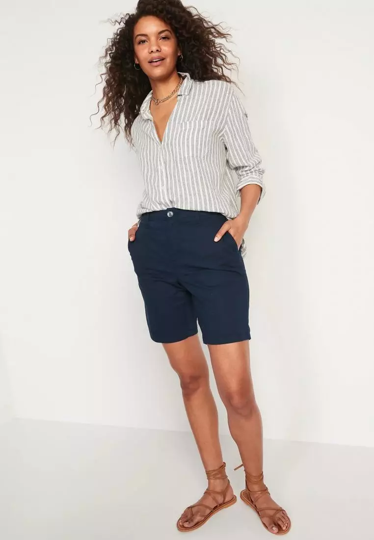 High-Waisted OGC Chino Shorts for Women -- 7-inch inseam