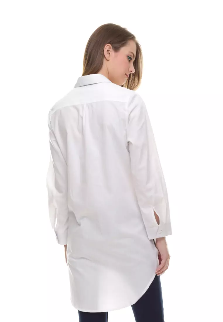 LGS - Regular Fit - Kemeja Wanita - Dress - Polos - Putih