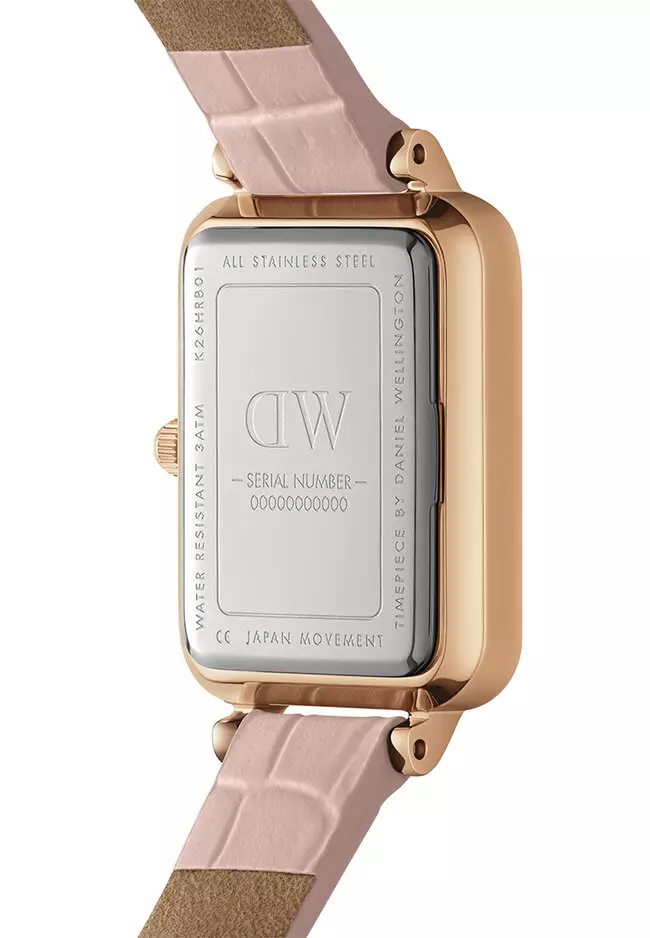 Quadro 20x26mm Pressed Rouge Rose gold Mother of Pearl Dial Watch Leather strap Rose Gold 女士手錶 女錶 Ladies watch Watch for women DW
