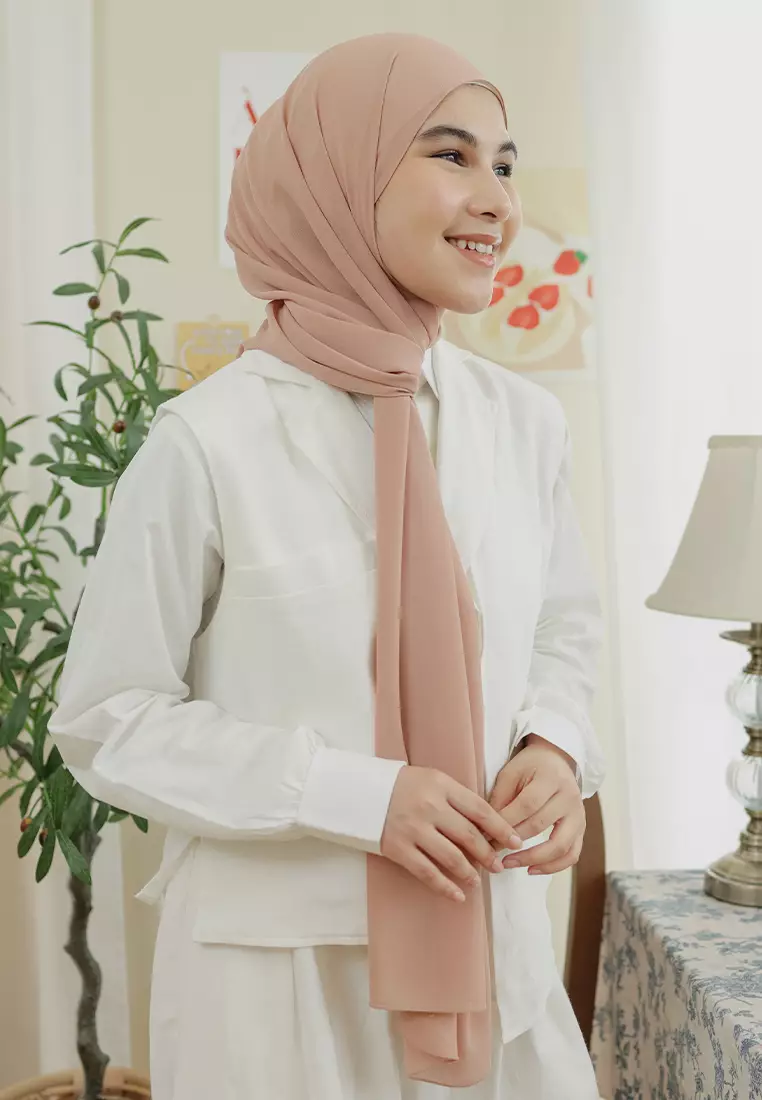 Bawal Signature Shawl Wheat (Pashmina Baby Doll Free Ciput Tali Rayon Exclusive New Label)