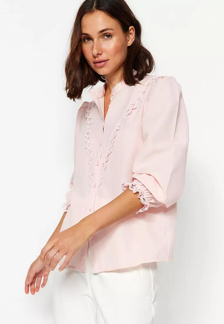 Lace Trim Detail Blouse
