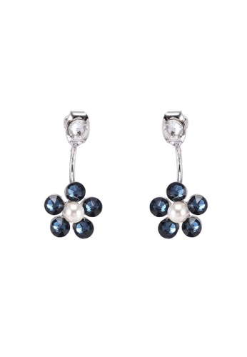 SO SEOUL blue and silver Leilani Flower Montana Swarovski® Crystals Earring Jackets 32DFDAC8EB841AGS_1