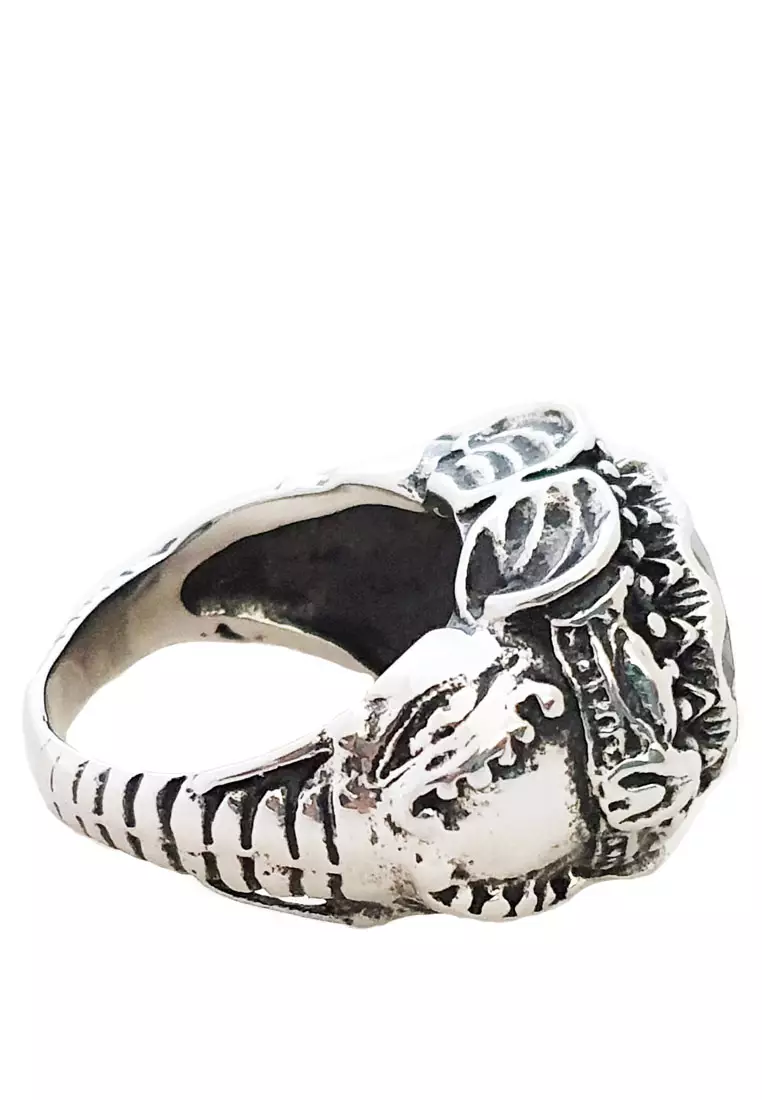 Maharaja Onyx Premium Stainless Steel Ring Silver