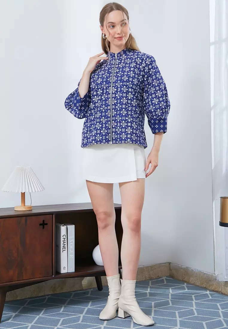 Nayara Blazer Batik Almara Biru