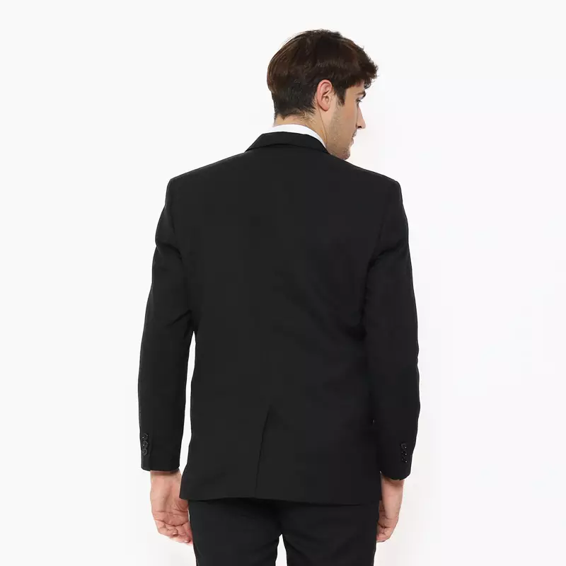 Lawell Jas Pria Formal Modern Fit – Kancing Satu Warna Hitam | Bradford