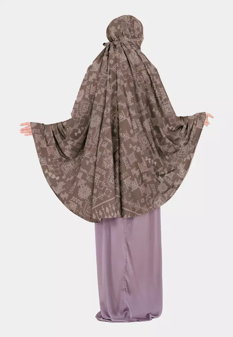 Mukena 2 in 1 Sabiyaa Ethnic Lasercut Silk Premium - Antique Mauve