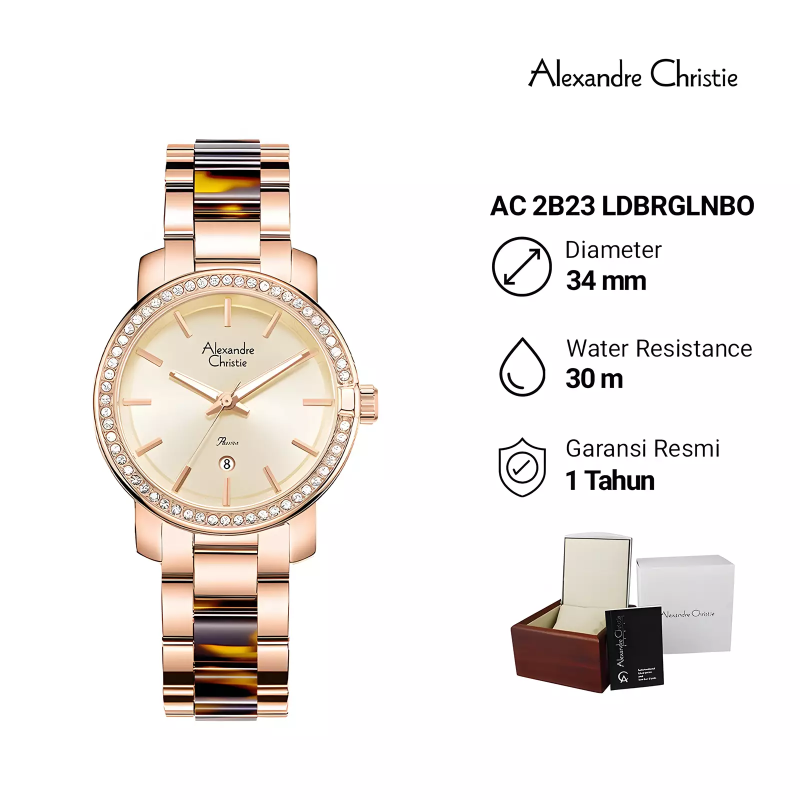 Jam Tangan Analog Wanita - Passion Series - Rose Gold Brown - Stainless Steel - 2B23 LDBRGLNBO