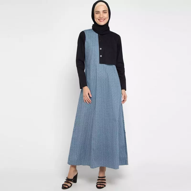 Delia Maxi Dress In Blue Print