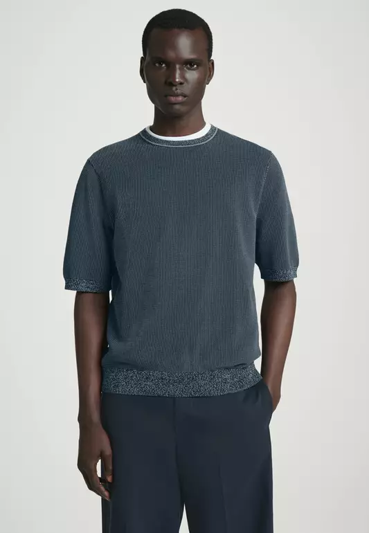 Relaxed Waffle-Knit Cotton T-Shirt