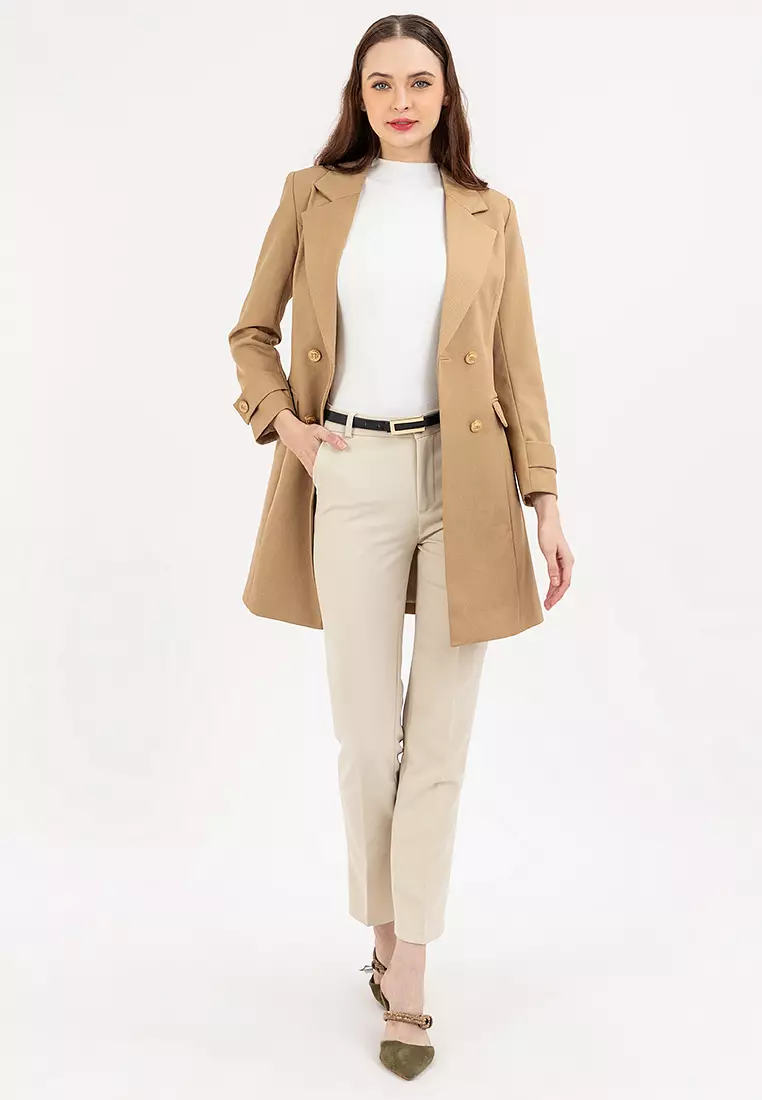 Double Breasted Blazer Trench Coat