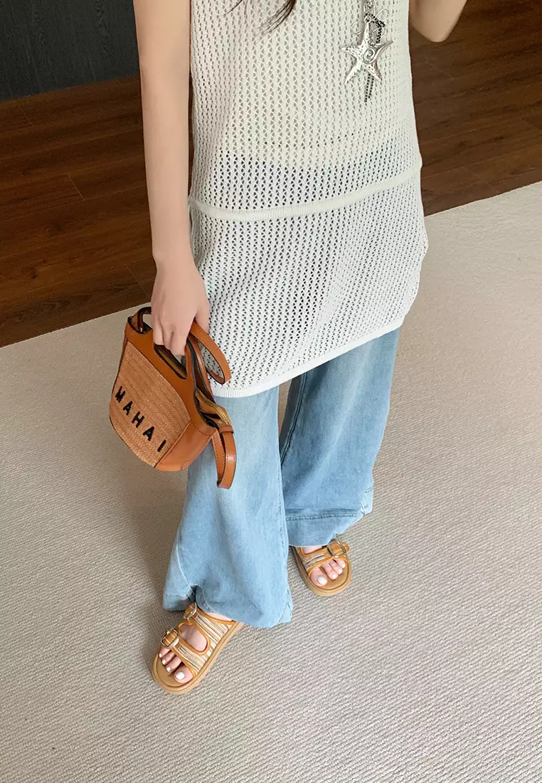 Double Strap Buckle Flat Sandals WW393-8