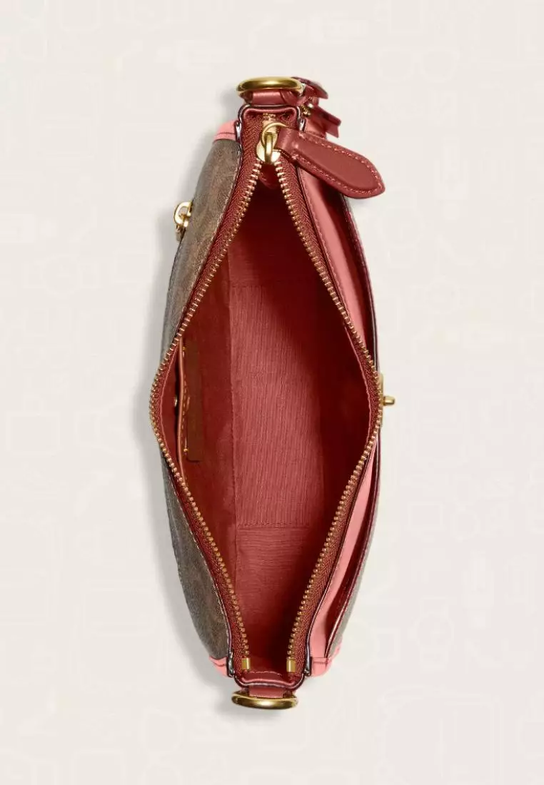 Coach Chaise Crossbody Bag In Signature Canvas Tan Rust