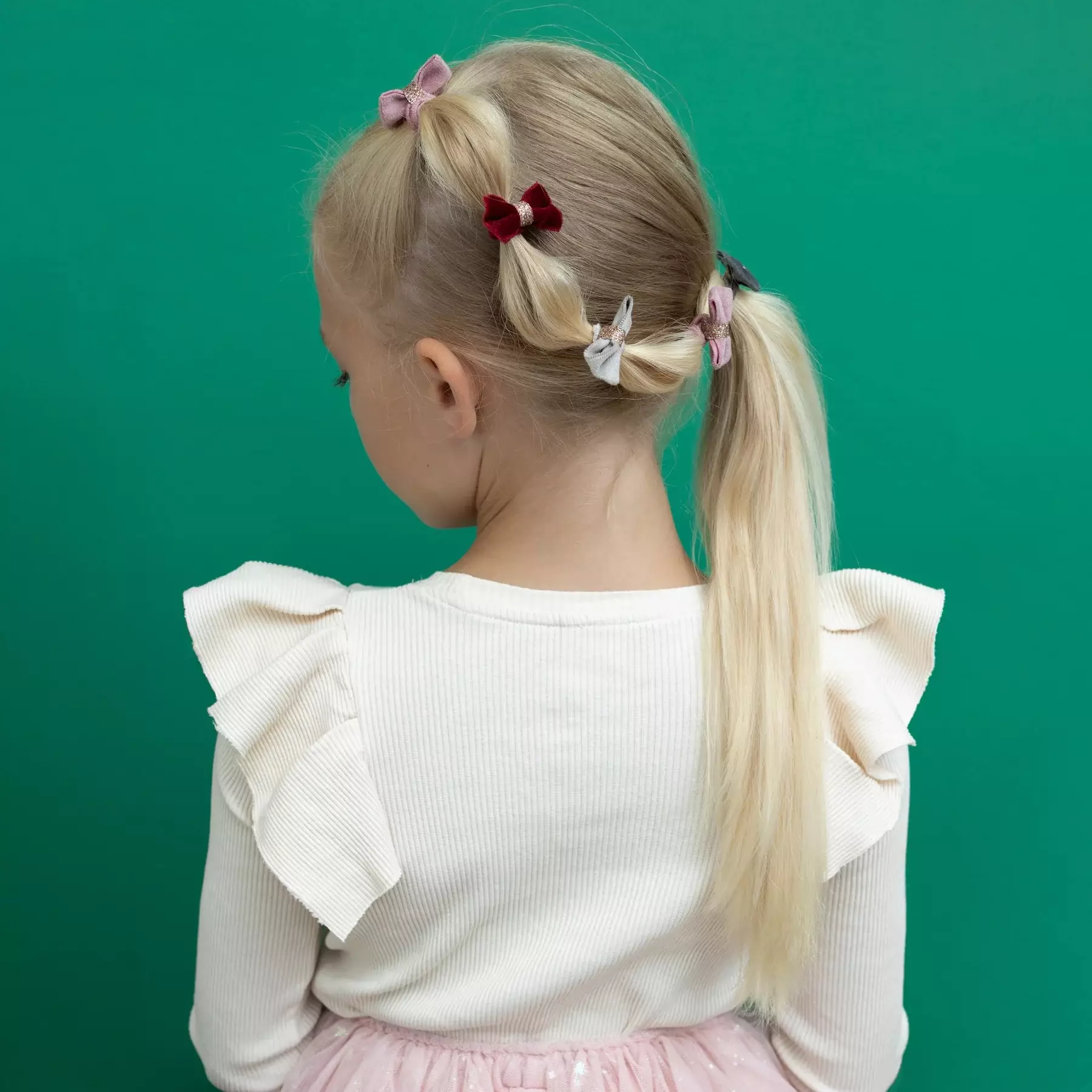 Mimi & Lula Christmas Velvet Bow Clips - Jepitan Rambut Anak Perempuan (Multi)