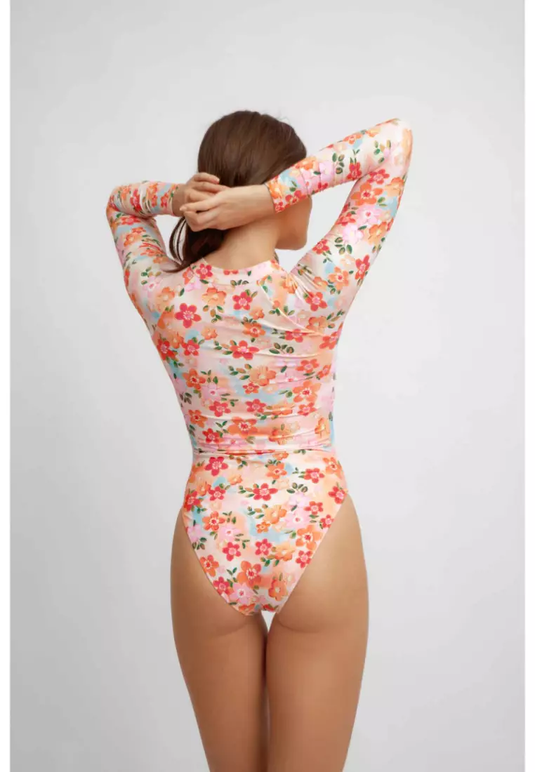 Jenny Long-Sleeve Surf One Piece Swimsuit / Sugarplum