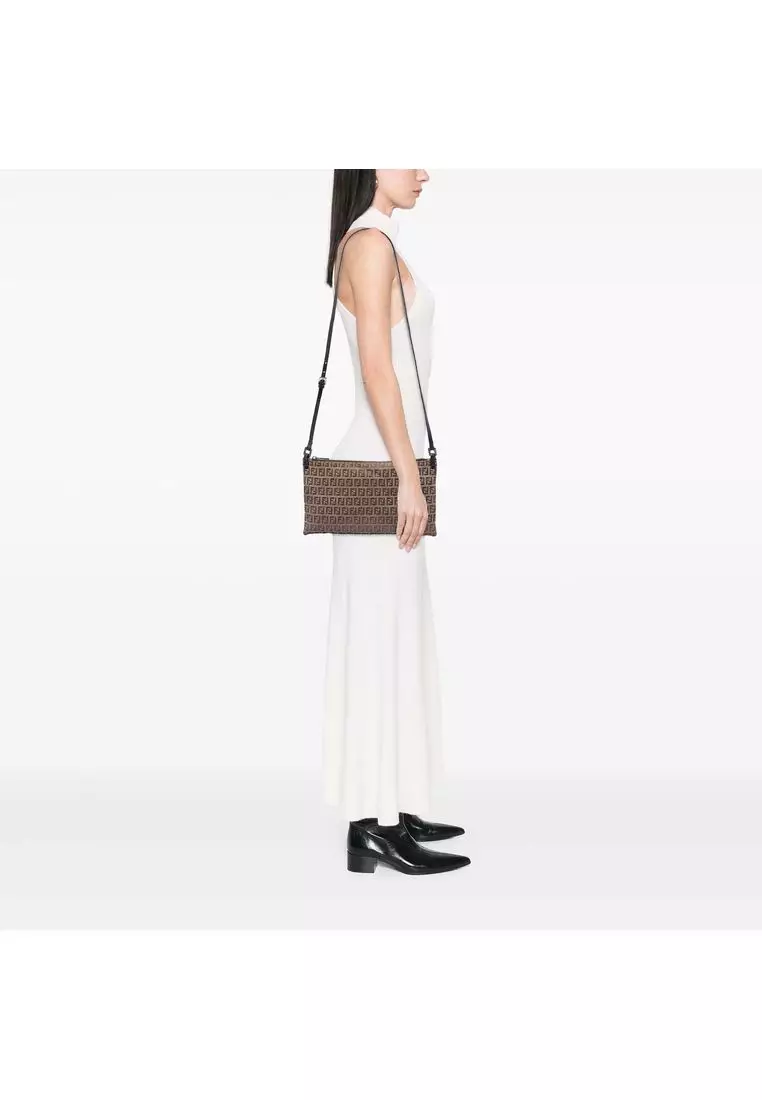 Pre-Loved Fendi Zucchino Canvas Crossbody