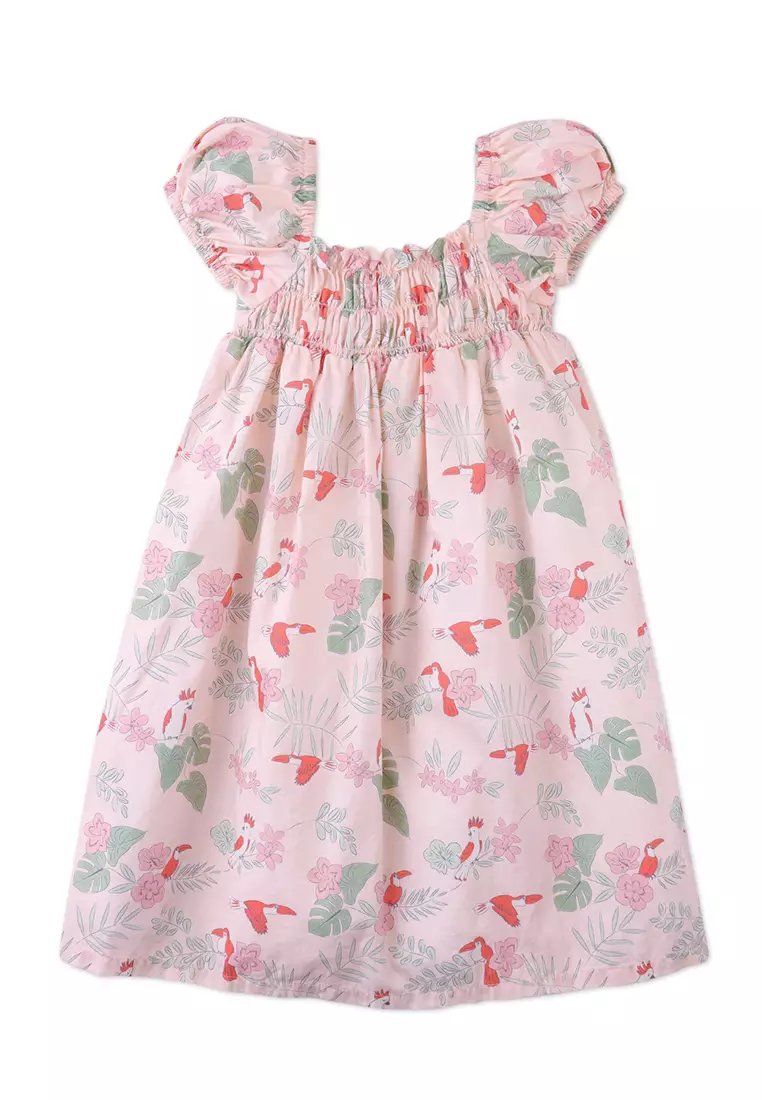 Renée All-Over Print Woven Dress With A Smocked Bodice And Puff Sleeves