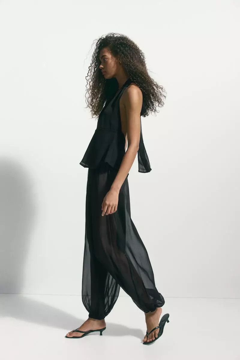 Balloon-leg pull-on trousers