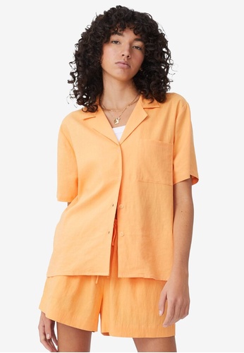 Cotton On orange Haven Short Sleeve Shirt 82EF5AA8DB83B2GS_1