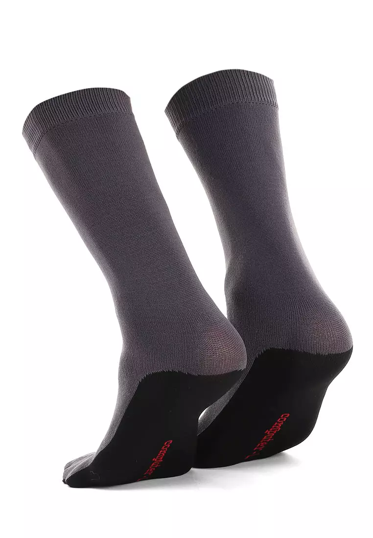 Nercyla Kaos Kaki Wanita Toe Socks Two Tone Casual Footwear Material Spandex ORIGINAL - Dark Gray