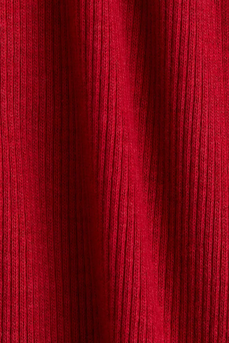 Rib-knit frill dress