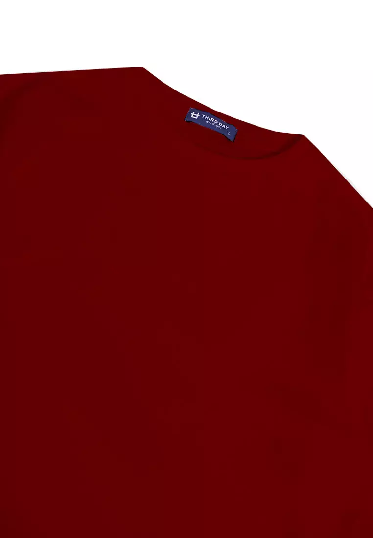 MTM59 kaos oversize tebal scuba komik anime jepang NANI maroon