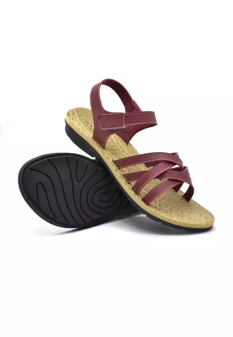 Carvil Sandal Wanita Yolla-TB Maroon/Cream