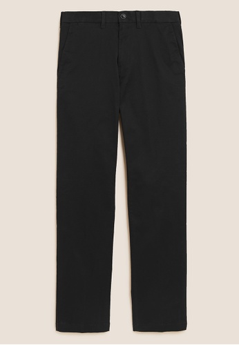 MARKS & SPENCER black M&S Regular Fit Heritage Chinos 9004BAA1FACFD7GS_1