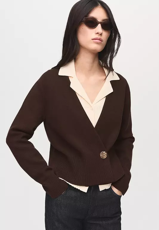 Button Crossover Cardigan
