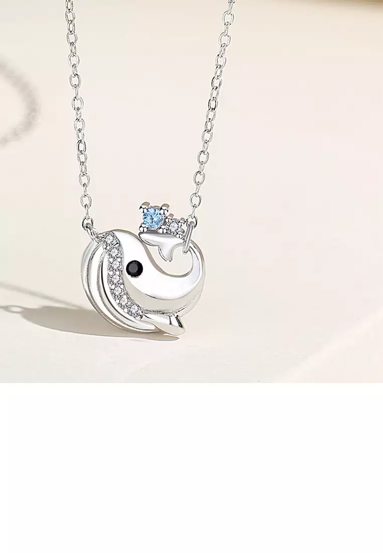 Orecchini a cerchio Killer Whale in argento sterling