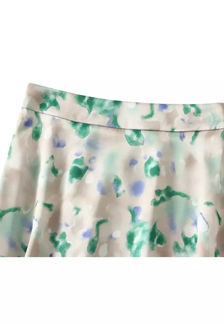 Satin Gorgeous Printed A-Line Skirt AF9901