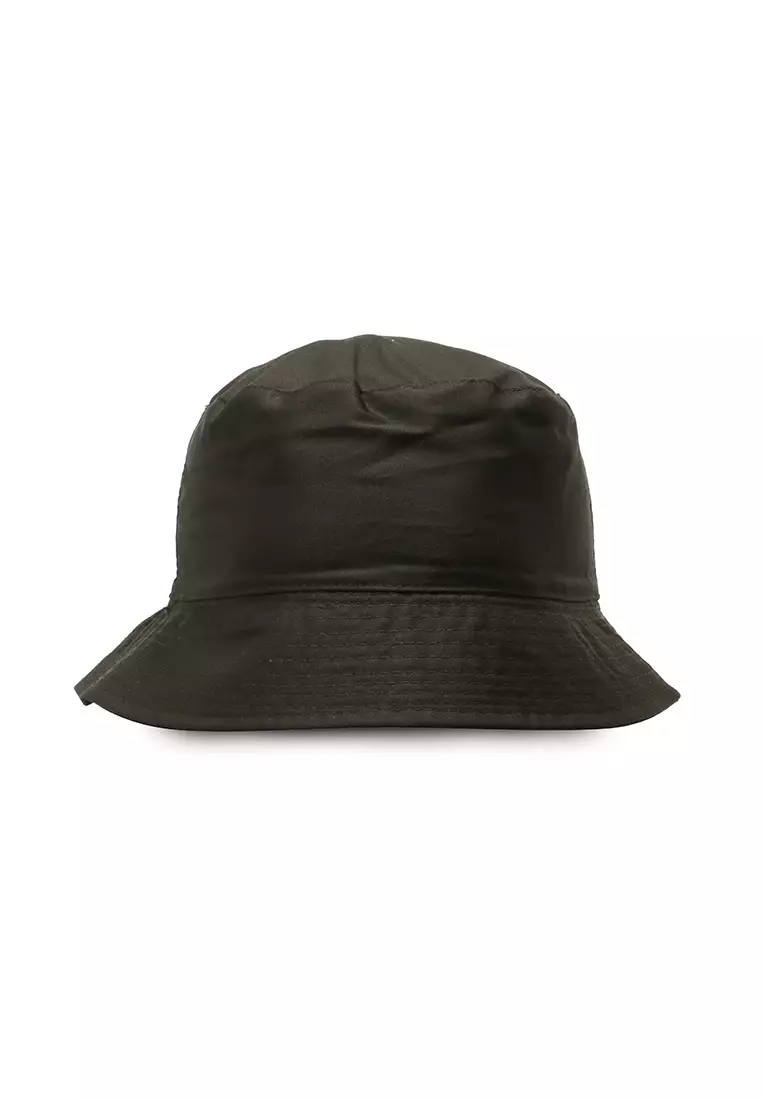 Zorke Bucket Hat Pria Style Casual Fashion Plain Material Cotton ORIGINAL - Black
