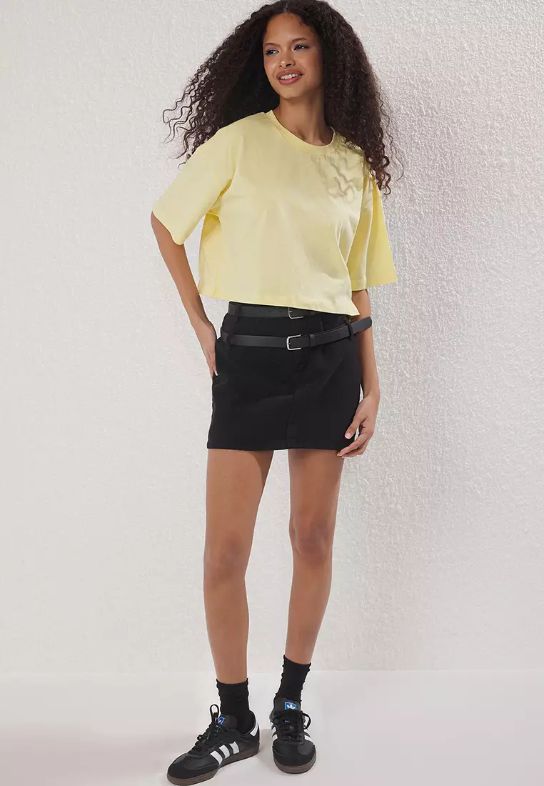 Yellow Knitted T-Shirt Twoss23Ts00038