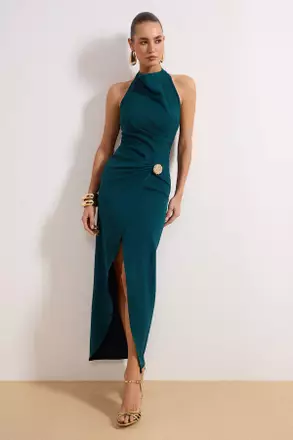 green flowery prom dress Sage Green Tulle Floral Lace A-Line Prom Dress with Slit – jkprom
